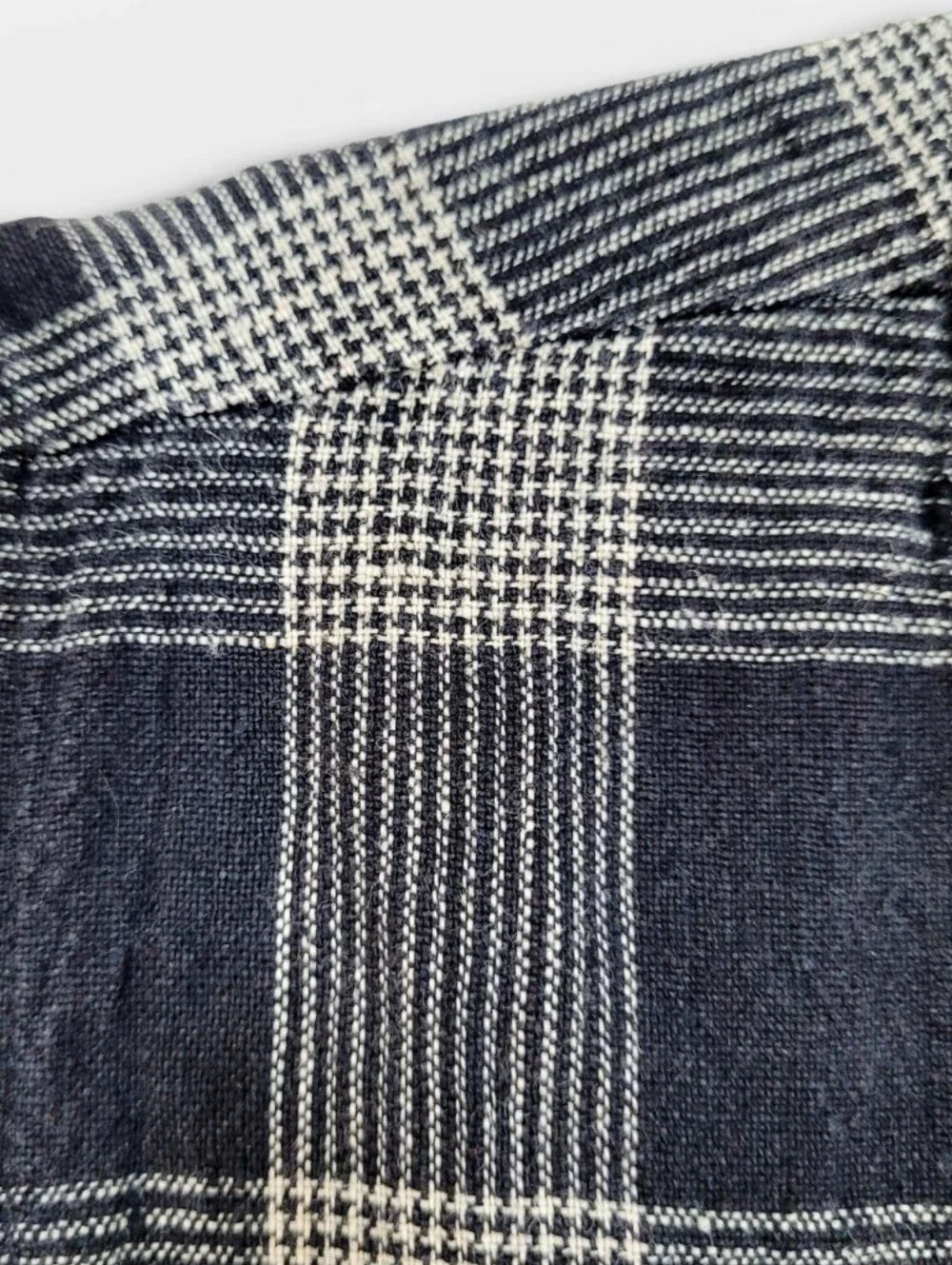 FLAX Oversized Linen Vest Black Taupe Plaid Medium - Picture 4 of 9